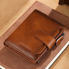 Load image into Gallery viewer, Wallet men's genuine leather 2024 new money bag short clip men's silver wallet card holder large capacity