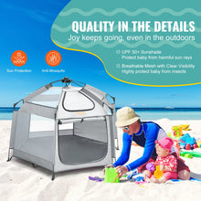Load image into Gallery viewer, Baby Playpen with Canopy Indoor Outdoor Portable Foldable Lightweight Playpen Safety Barrier for Babies Toddler