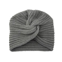 Load image into Gallery viewer, Women's Knitted Turban Hat Bohemia Cashmere Cross Wrap Head Lndian Wool Bonnet Turbante Cap