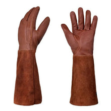 Load image into Gallery viewer, Garden Industrial Protective Work Gloves Long Tube Gardening Safety Working Gloves Leather Breathable Gauntlet Pruning Gloves