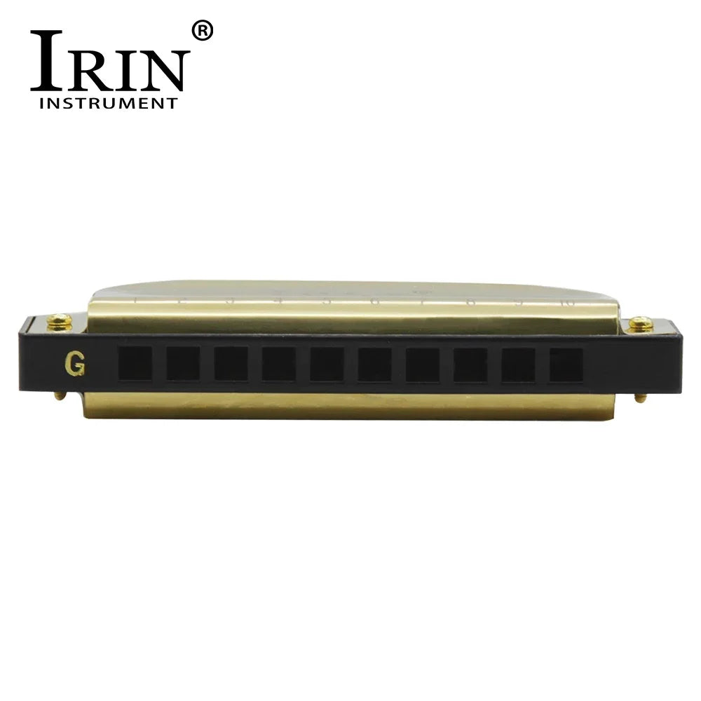 IRIN 10 Holes G Key 20 Tone Harmonica Colorful Blues Harmonica Woodwind Instrument Suitable for Beginners Teaching Playing Gift