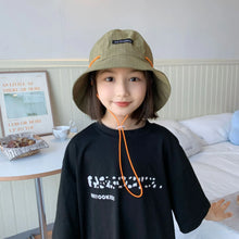Load image into Gallery viewer, Kids Summer Hats For Girls Boys Bucket Hat Children Sun Protection Fisherman Cap Windproof Sun Hat Foldable Sunhat Outdoor New