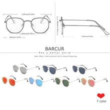 Load image into Gallery viewer, BARCUR Classic Retro Reflective Sunglasses Man Hexagon Sunglasses Metal Frame Eyewear Sun Glasses With Box Oculos De Sol gafas