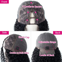 Load image into Gallery viewer, V Part Wig Human Hair Kinky Curly Brazilian Human Hair Clip in Glueless Wigs for Women Upgraded U Part Human Hair Wig 200%