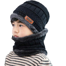 Load image into Gallery viewer, 5-14 Years Kids Warm Knitted Hat Scarf Set Children Autumn Winter Hat Soft Knitted Cap Bonnet Infant Kids Hat For Boys Girls