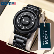 Load image into Gallery viewer, DOM 1769 Man Watch Creative Silver Stainless Steel Scrolling Beads Quartz Watches for Men Male Magnetic Force Life Waterproof