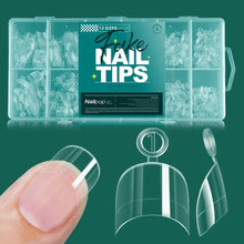 Load image into Gallery viewer, NAILPOP Soft Gel Nail Tips 600PCS Pre-Buff Full Cover Coffin Almond Oval Shaped Nail Extenison Tips Half Matte Gel X Fake Nails