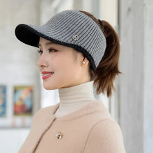 Load image into Gallery viewer, Hats for Women Autumn Winter Sports Empty Top Caps Female Knitted Warm Baseball Cap Fashion Running Golf Sun Hat