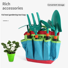 Load image into Gallery viewer, WizKidz Kids Gardening Tool Set with Wheelbarrow Watering Can Gloves Rake Shovel Trowel Double Hoe Apron Boys Girls Outdoor Toys