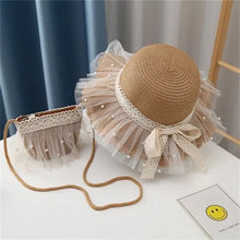 Load image into Gallery viewer, Children Sunscreen Sun Hat Kids Girls Summer Fashion Straw Hat And Bag For Girls Cool Hat Girl Cute Breathable Baby Accessories