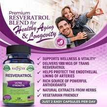 Load image into Gallery viewer, Balincer Resveratrol Capsules Support Cardiovascular Health, Antioxidants, Improve Immunity, and Promote Smooth Skin