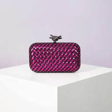 Load image into Gallery viewer, Woven Clutch Bag for Women Formal Party Contrast Color Microfiber Thread Braid Evening Bags Classic Chain Small Square Handbags