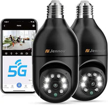 Load image into Gallery viewer, Jennov 2Pcs 2K WiFi Light Bulb Security Camera Wireless Outdoor - Cameras for Home Security Outside, Light Socket Indoor Camera