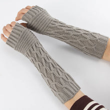 Load image into Gallery viewer, Women's Knitted Long Hand Gloves Warm Embroidered Winter Gloves Fingerless Gloves For Women Girl Guantes Invierno Mujer Luvas