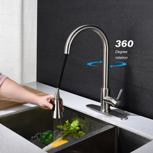 Load image into Gallery viewer, Kitchen Faucet with Pull Out Spraye Kitchen Faucet Single Handle Out Mixer Stream Sprayer Nozzle Stainless Steel Family