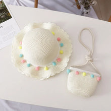 Load image into Gallery viewer, Kids Girls Summer Fashion Children Sunscreen Sun Hat Straw Hat Bag For Girls Cool Hat Girl Cute Breathable Baby