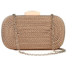 Load image into Gallery viewer, Women'S Gold Evening Bags High Quality Brand Clutch Bag Straw Female Handbag Purse Sac Ladies Shoulder Crossbody Bag