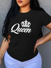 Load image into Gallery viewer, Women's T-shirt Casual Black Short Sleeved Printed Loose Top Design Clothes Clothing O-Neck Casual Female Tops Street