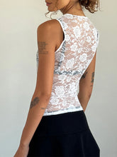 Load image into Gallery viewer, Women Tank Tops Lace Mesh See-Through Casual Vests Summer Sleeveless Tops Streetwear