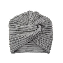 Load image into Gallery viewer, Women's Knitted Turban Hat Bohemia Cashmere Cross Wrap Head Lndian Wool Bonnet Turbante Cap