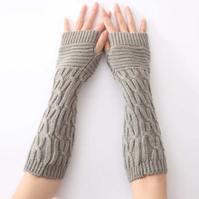 Load image into Gallery viewer, Women's Knitted Long Hand Gloves Warm Embroidered Winter Gloves Fingerless Gloves For Women Girl Guantes Invierno Mujer Luvas