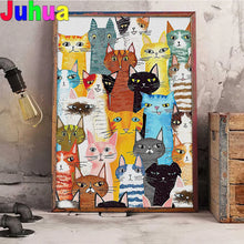 Load image into Gallery viewer, Diamond Painting Abstract Color Cat Animal Cross Stitch Art Painting Full Diamond Mosaic Embroidery Rhinestones Home Decoration