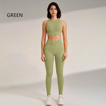 Load image into Gallery viewer, Yoga Clothing Set Women's High Waisted Leggings and Top Two Piece Seamless Fitness Exercise Clothing Fitness Workout Underwear