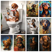 Load image into Gallery viewer, Dachshund 5D Diamond Painting Cute Pet Dog Art Mosaic Portrait DIY Diamond Embroidery Room Home Decor Art Rhinestones Handicraft