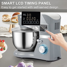 Load image into Gallery viewer, VEVOR Stand Mixer 660W Electric Dough Mixer with 6 Speeds LCD Screen Timing 5.8 Qt Stainless Steel Bowl Dough Hook Flat Beater