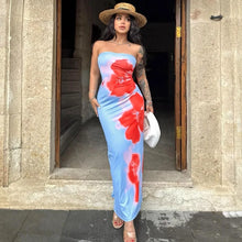 Load image into Gallery viewer, Women's Dresses Summer New Streetwear Fashion Print Casual Slim Dress Sexy Off Shoulder Elegant Female Club Party Dress Clothing
