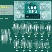 Load image into Gallery viewer, NAILPOP Soft Gel Nail Tips 600PCS Pre-Buff Full Cover Coffin Almond Oval Shaped Nail Extenison Tips Half Matte Gel X Fake Nails