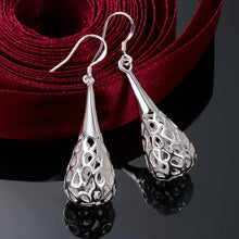 Load image into Gallery viewer, 925 Sterling Silver Hollow Water Drop Shape Earrings for Women Jewelry All-match Trend Great Gifts