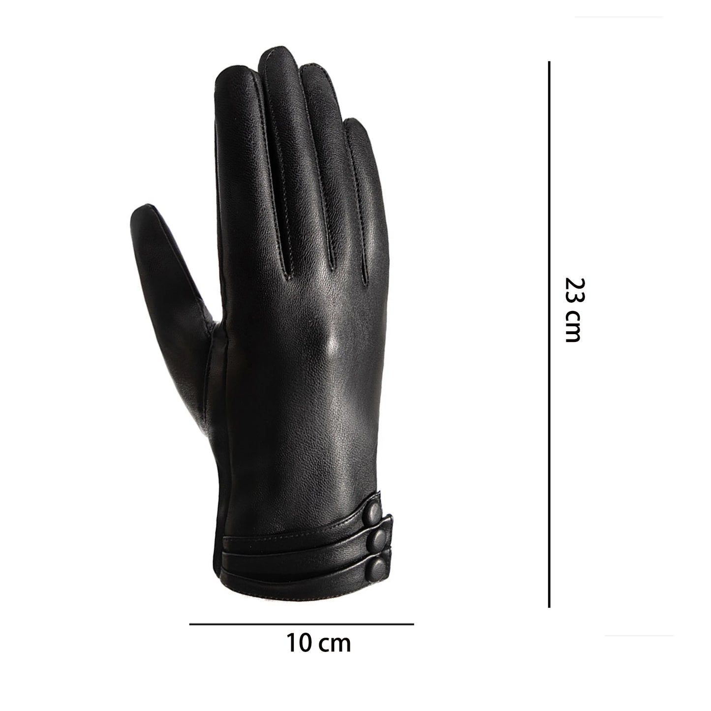 Women's Gloves Winter Outdoor Fashion Comfortable Warm Glove Plush Touch Screen Driving PU Leather Gloves