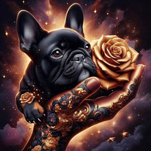 Load image into Gallery viewer, Diamond Painting Dog Animal Handmade Art Diamond Mosaic Rose Flower Full Drill Mosaic Handmade Personalized Gift