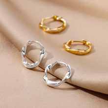 Load image into Gallery viewer, Elegant Round Earrings for Women Girls Luxury Stainless Steel Hoop Earrings Vintage Wedding Engagement Aesthetic Jewerly aretes