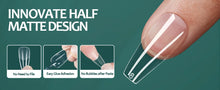 Load image into Gallery viewer, NAILPOP Soft Gel Nail Tips 600PCS Pre-Buff Full Cover Coffin Almond Oval Shaped Nail Extenison Tips Half Matte Gel X Fake Nails