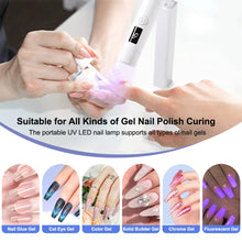 Load image into Gallery viewer, UV LED Nail Lamp Mini UV Nail Lamp for Manicure Portable Nail Dryer Stand Lamp Professional Ultraviolet Mini Nails Drying Light