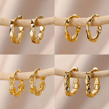 Load image into Gallery viewer, Elegant Round Earrings for Women Girls Luxury Stainless Steel Hoop Earrings Vintage Wedding Engagement Aesthetic Jewerly aretes