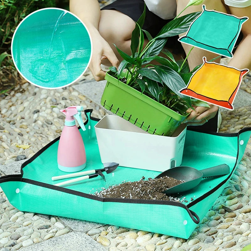 Gardening Mat PE Square Plant Pad Waterproof for Transplanting Flower Pots Potting Mat Foldable Garden Repotting Anti-dirty Tarp