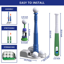 Load image into Gallery viewer, 2 in 1 T Ball Sets for Kids 3-6+, with Automatic Pitching Machine/Adjustable Batting Bat & Stand,Baseball Toys for Boys Girls