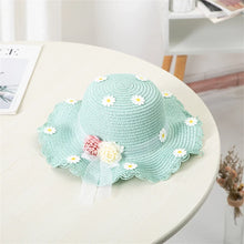 Load image into Gallery viewer, Kids Sun Hat Girls Summer New Straw Bag Cap Set Baby Travel Sun Protection Beach Hats Sun Fisherman Hat