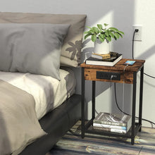 Load image into Gallery viewer, Set of 2 Side End Table Nightstand w/USB Ports & Power Outlets Bedroom Office