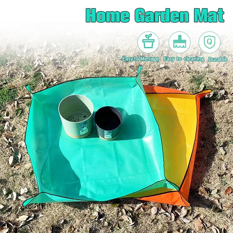 Gardening Mat PE Square Plant Pad Waterproof for Transplanting Flower Pots Potting Mat Foldable Garden Repotting Anti-dirty Tarp