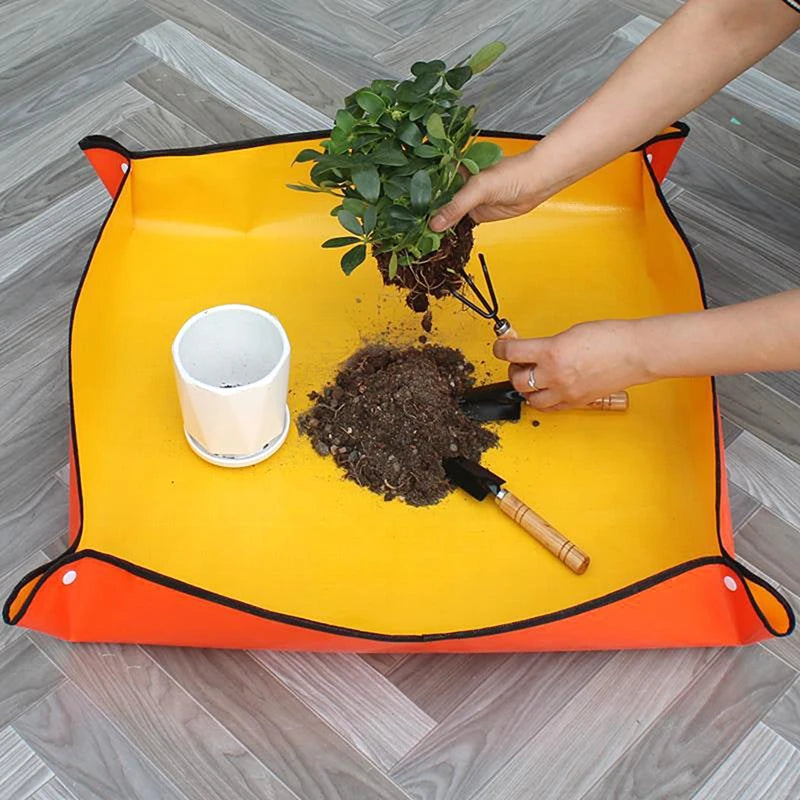 Gardening Mat PE Square Plant Pad Waterproof for Transplanting Flower Pots Potting Mat Foldable Garden Repotting Anti-dirty Tarp