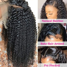 Load image into Gallery viewer, Deep Curly 13x4 Transparent Lace Frontal Wig Human Hair Bling Curly Human Hair Wigs For Women Lace Front Wig Human Hair
