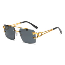 Load image into Gallery viewer, Fashion Rimless Square Double Bridge Sun Glasses Vintage Women Men Sunglasses UV400