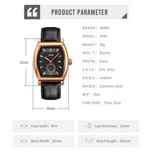 Load image into Gallery viewer, SKMEI relogio masculino Top Brand Luxury Genuine Leather Strap Business Mens Watches Waterproof Quartz Date Time Wristwatches