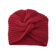 Load image into Gallery viewer, Women's Knitted Turban Hat Bohemia Cashmere Cross Wrap Head Lndian Wool Bonnet Turbante Cap