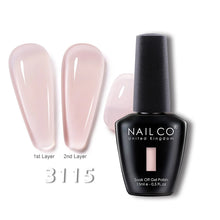Load image into Gallery viewer, NAILCO 15ml Transparent Nude Color Series Jelly Gel Nail Polish Pink Red Nails Art Manicure Gel Varnishes Gellack Design Lacquer