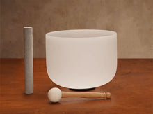 Load image into Gallery viewer, 8 Inch 432hz Singing Bowl with 2 Sticks Chakra Quartz Sound Bowls Yoga Meditation Instruments Nepal Crystal Bowls Sound Healing
